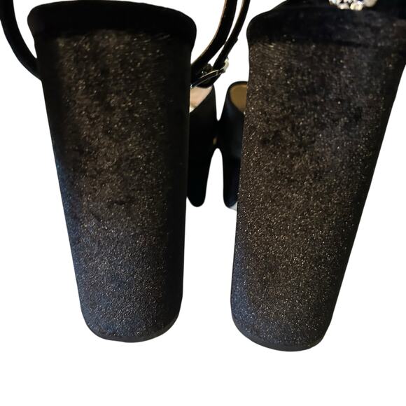 Antonio Melani + Nicola Bathie Black 11M Velvet Lila Bow Platform Pumps Women's - Picture 7 of 11